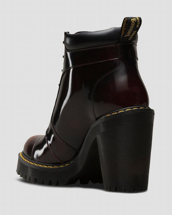 Dr Martens Dámské Boty Na Vysokém Podpatku Averil Arcadia Červené, CZ-806731